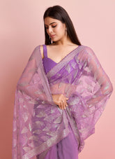 Purple colour saree looking so lovely